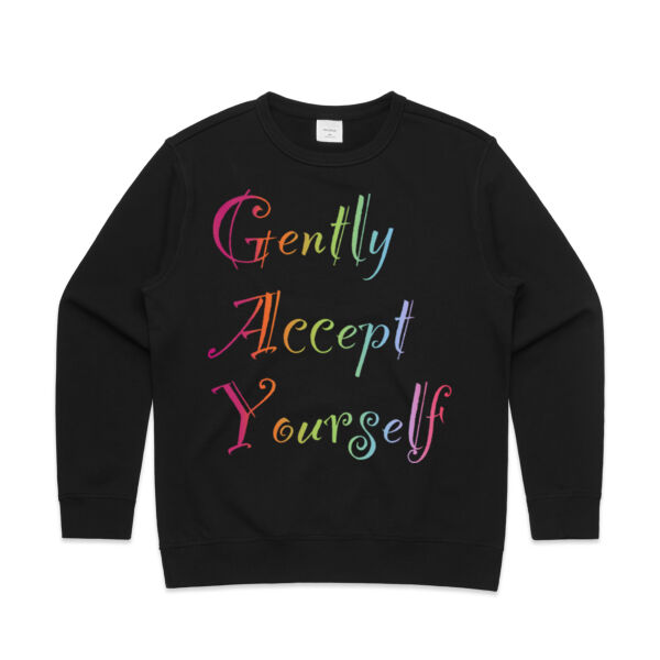 Gently Accept Yourself - AS Colour Womens Premium Crew Thumbnail