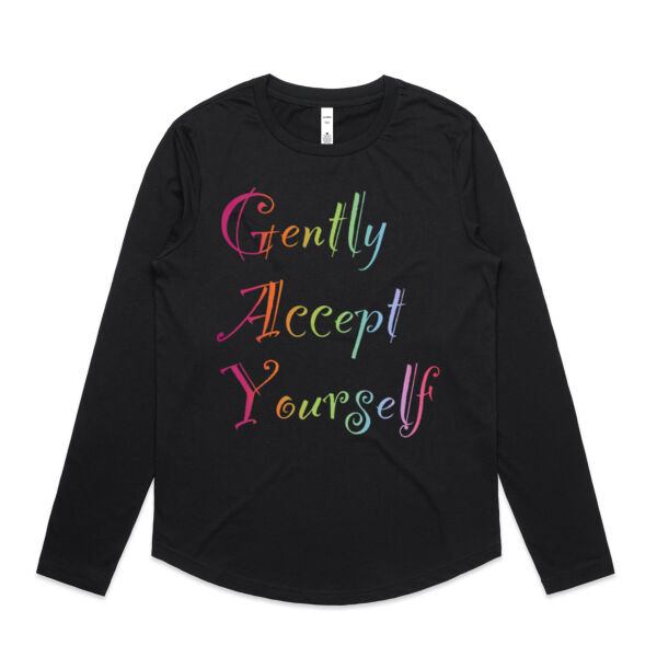 Gently Accept Yourself - AS Colour Womens Maple Curve Longsleeve Tee Thumbnail