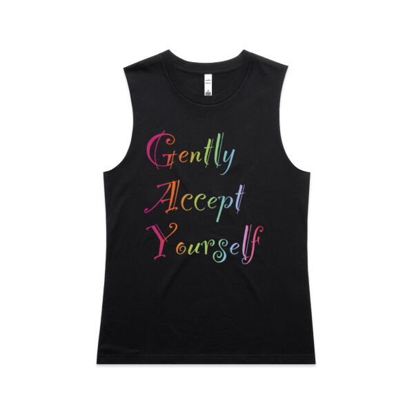 Gently Accept Yourself - AS Colour Womens Maple Tank Thumbnail