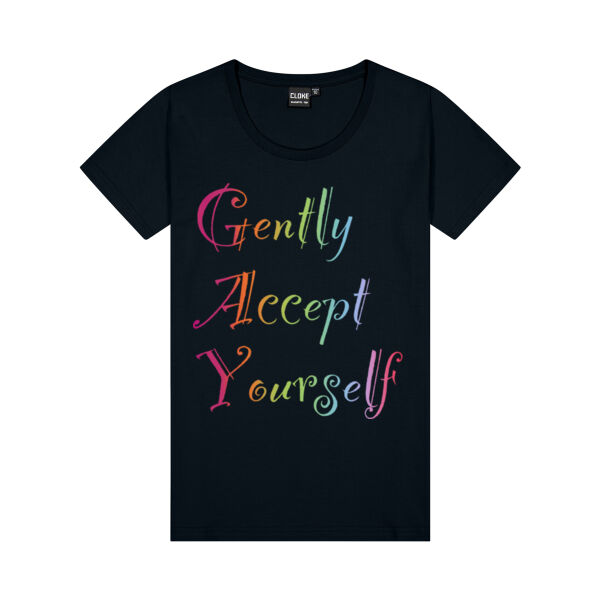 Gently Accept Yourself - Cloke Womens Silhouette Tee Thumbnail