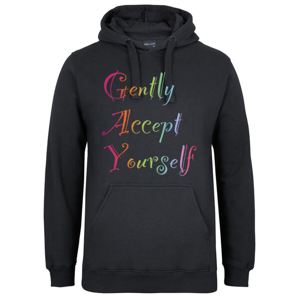 Gently Accept Yourself - JB's Mens Fleecy Hoodie Thumbnail