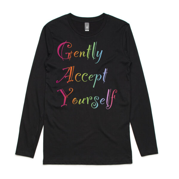 Gently Accept Yourself - AS Colour Mens Ink Longsleeve Tee Thumbnail