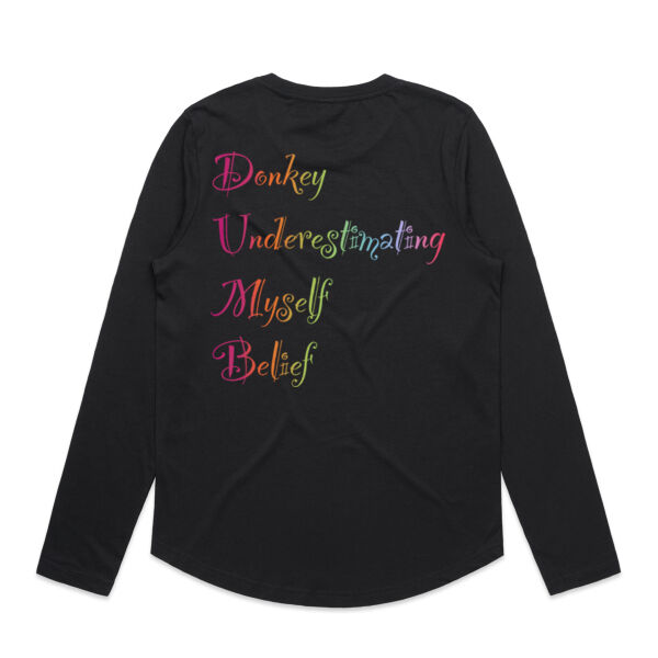 Self-Belief Back print - AS Colour Womens Maple Curve Longsleeve Tee Thumbnail