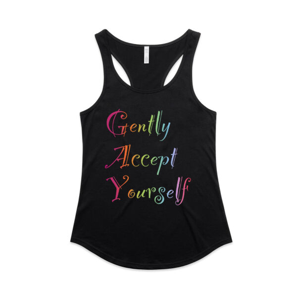 Gently Accept Yourself - AS Colour Womens Mali Racerback Singlet Thumbnail