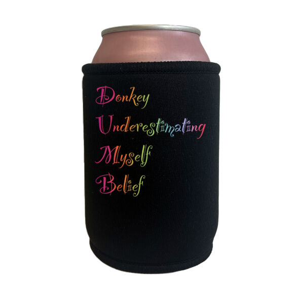 Self-Belief Back print - Black Can Cooler Thumbnail
