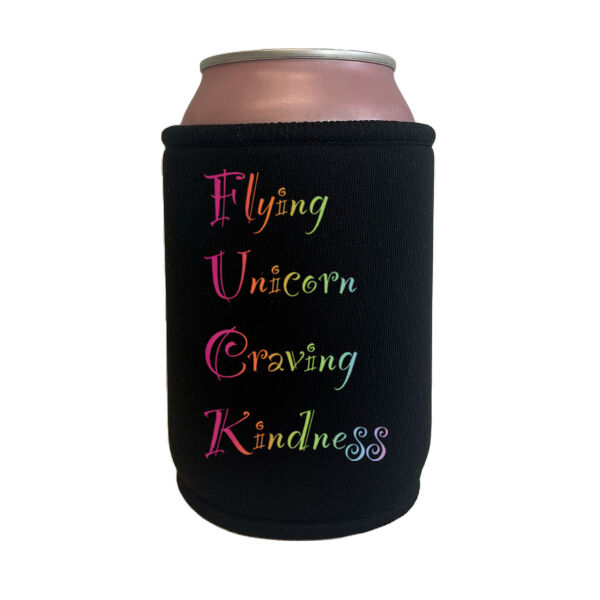 Kindness back - Black Can Cooler Thumbnail